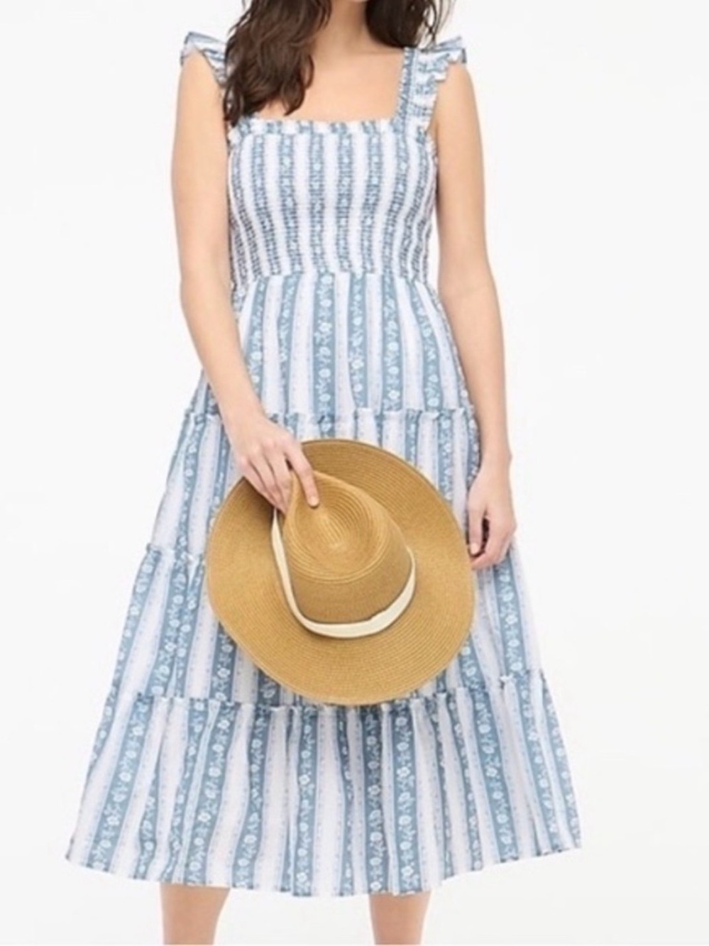 J.Crew Printed Smocked Midi Dress - size S